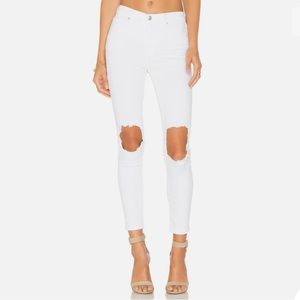 Free People Busted Knee High Waist Skinny Jeans